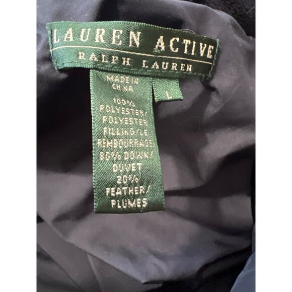 Lauren Ralph Lauren Active Navy Down Puffer Jacket Large Outdoors Gorpcore - Picture 7 of 9